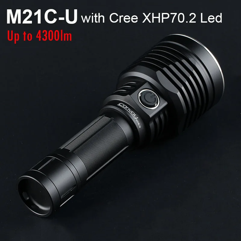 

Convoy M21C-U XHP70.2 Linterna Led 4300lm Flash Light Most Powerful Led Flashlight 21700 Hunting Camping Lanterna Black Latarka