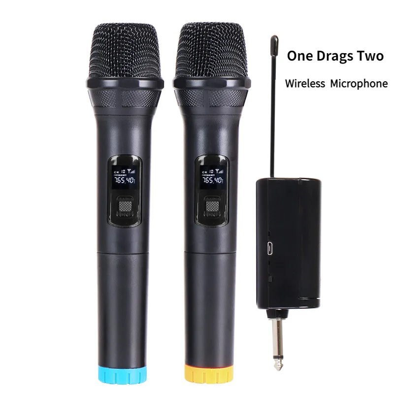 Hand Held Universal Microphone One Pull Two Wireless Microphone Home KTV Conference Mobile Computer Live Karaoke For PC Mic