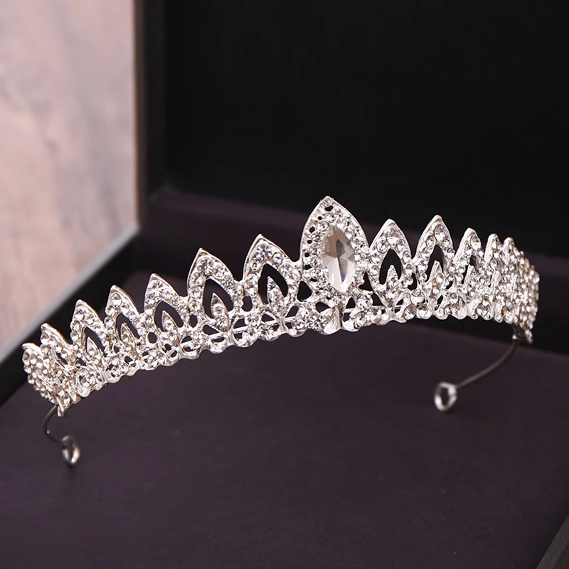 AiliBride Crystal Rhinestone Crown Bridal Baroque Tiaras And Crowns For Wedding Princess Hair Jewelry Wedding Hair Accessories