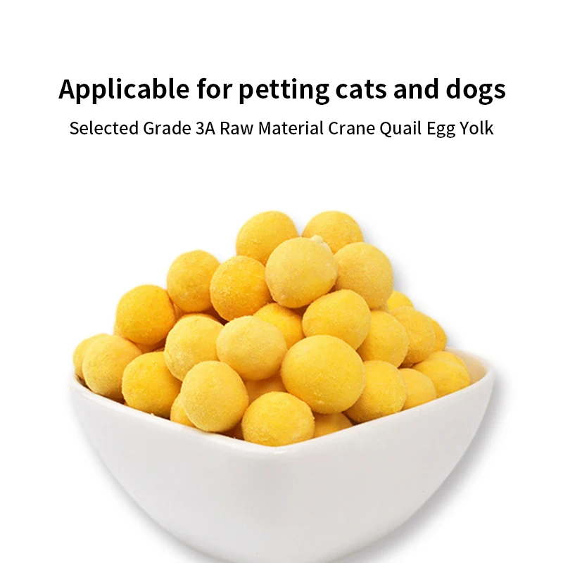 Pet Freeze-Dried Quail Egg yolk, Cat and Dog Hair Supplement, lecithin, lysine, Whole