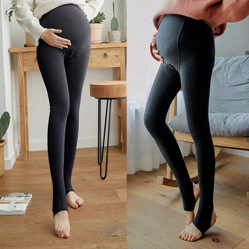 

180 Grams of Spring and Autumn Thickened Pregnant Women's Pants Cotton Belly Support Pants, Outer Belly Pantyhose Pregnant