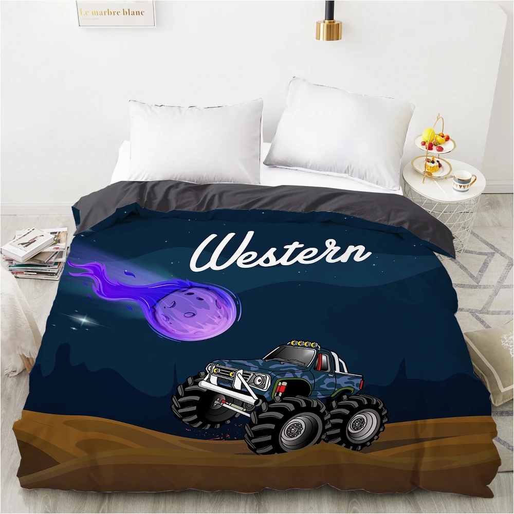 Car Cartoon Kids Duvet cover Quilt/Blanket/Comfortable Case Bedding for children baby girls 140x200 240x220 for Home grey