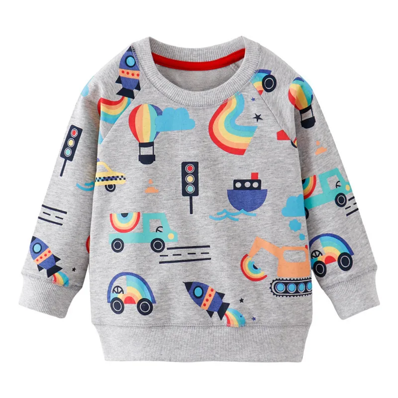 

Jumping Meters New Arrival Boys Girls Sweatshirts Cotton Dinosaurs Print Hot Selling Children's Clothes Kids Hoodies Tops