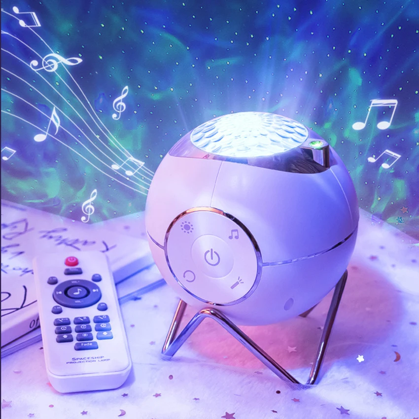 LED Laser Star Projector, Rotating Star Sky Light Projector with Music, Remote Control for  Home Theater, Bedroom Night Light