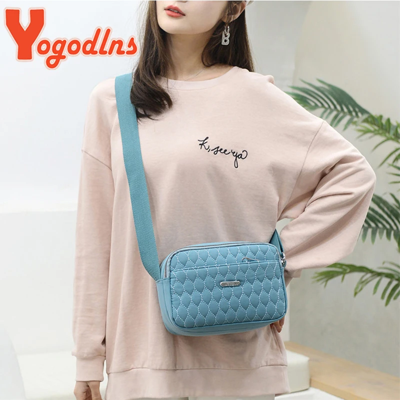 Yogodlns Casual Nylon Shoulder Bag for Women Multifunction Messenger Handbag and Purse Fashion Crossbody Bag Shopping Phone Purs