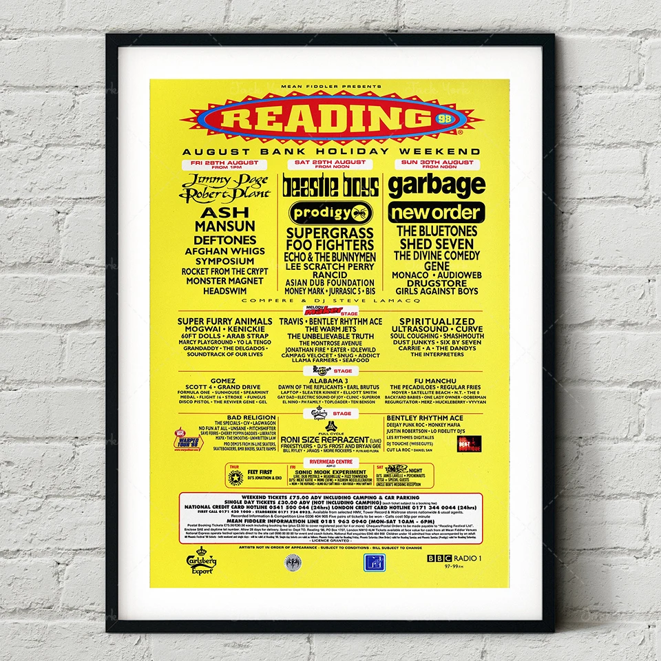 Reading Leeds Festival 2002 Line Up Poster- Wall Art Print Photo