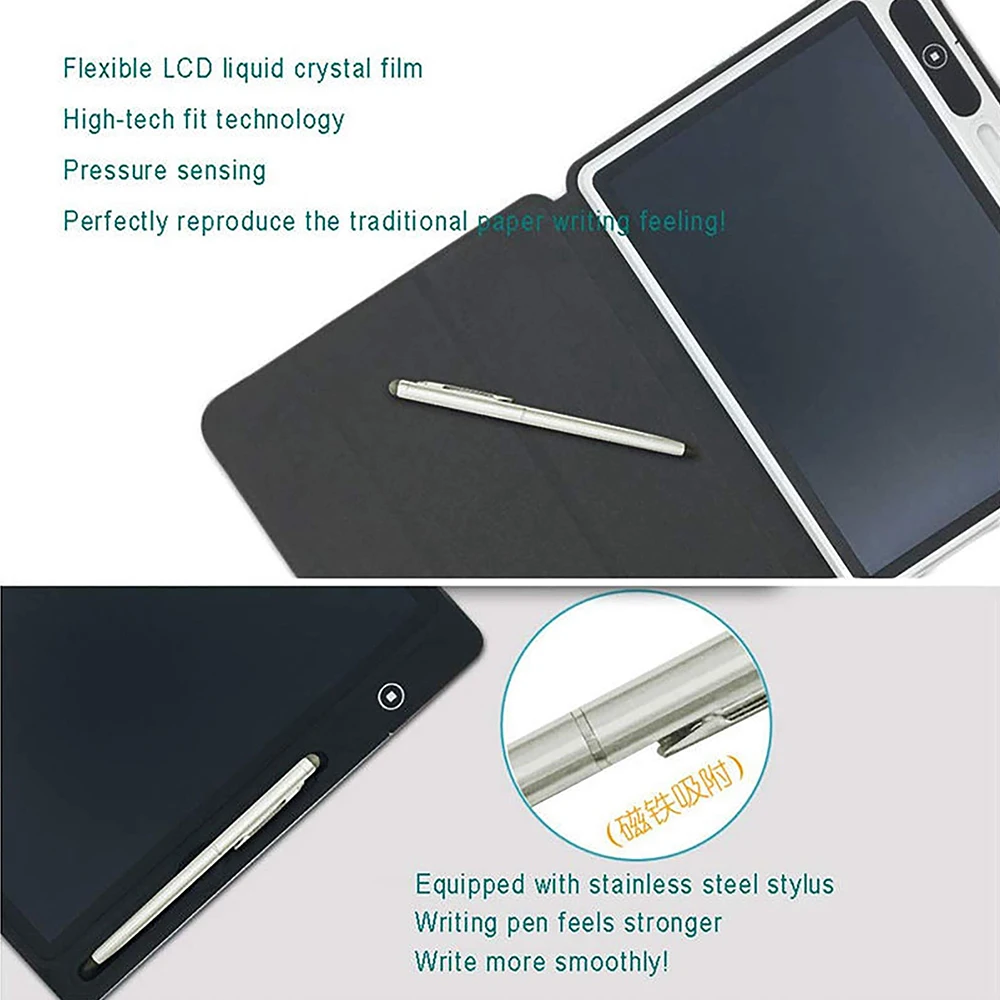 LCD Smart Handwriting Tablet 10.1inch Electronic Notepad With Faux Leather Case Drawing Board For Work and Study Multi-purpose