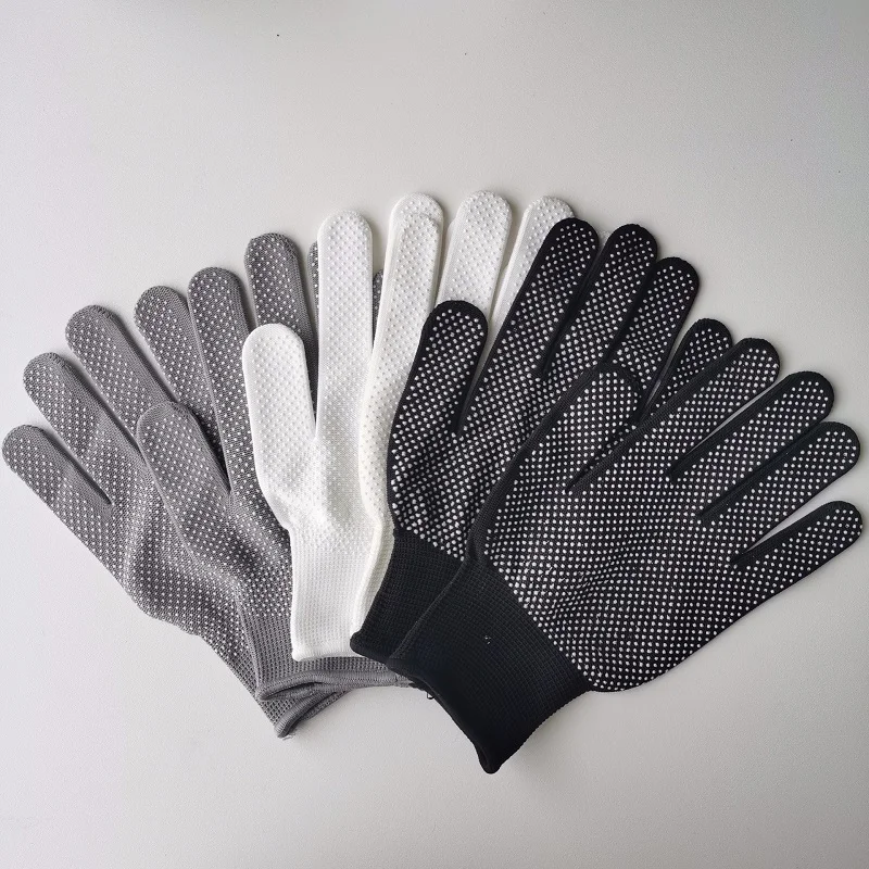 12Pairs Non-Slip Gloves Nylon Working Gloves Thin Wear-Resistant Anti-Skid Site Anti-Fouling Moving Brick Hands Protective