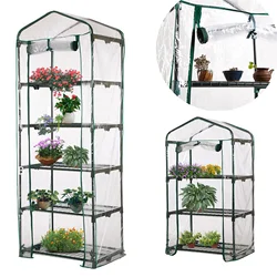 PVC Plant Greenhouse Cover Warm Garden Tier Mini Household Waterproof Anti-UV Protect Garden Plants Flowers (without Iron Stand)