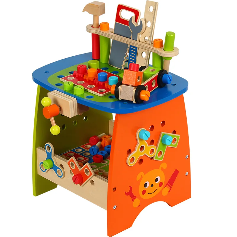 Ensemble d'outils de réparation en bois multifonctions, 89 pièces/ensemble, Table de jeu, outil d'entretien mécanique, jeu de simulation pour enfants garçons, cadeau éducatif