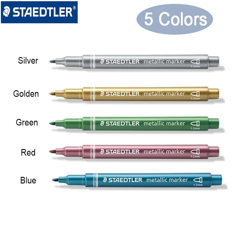 Staedtler 8323 Metallic colors marker pen office & school stationery supplies 5pcs/set