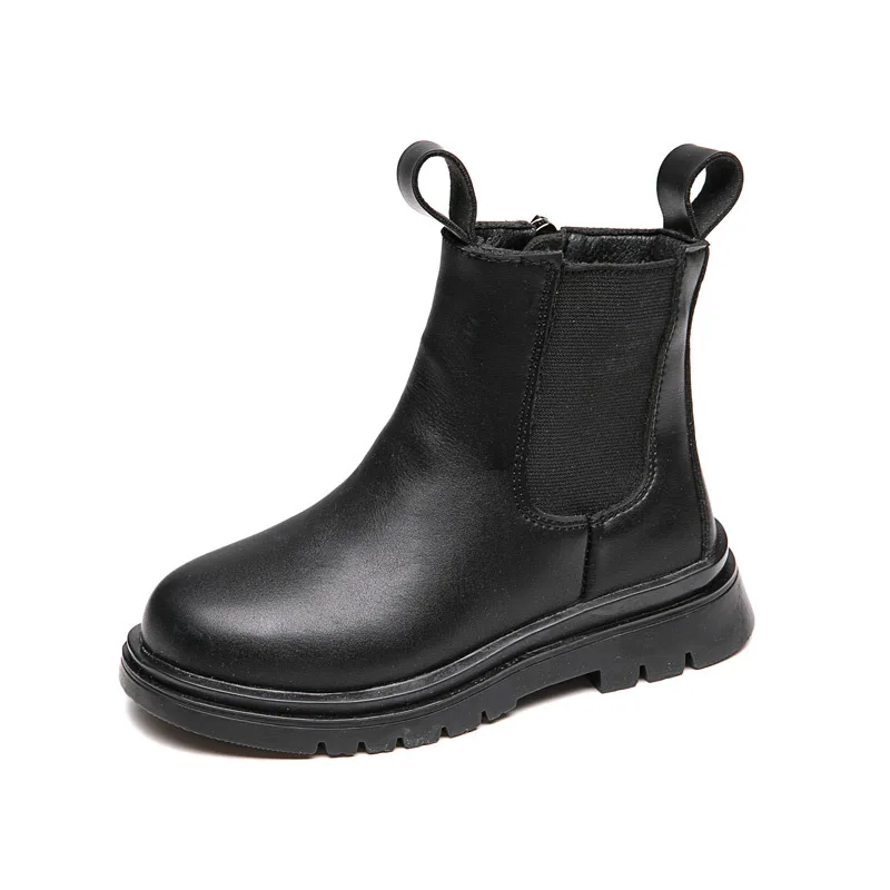 Children Boots Fashion Kids Ankle Boots For Medium Big Girls British Style Zipper Tide Boots Black Thin 2023 Autumn Winter New