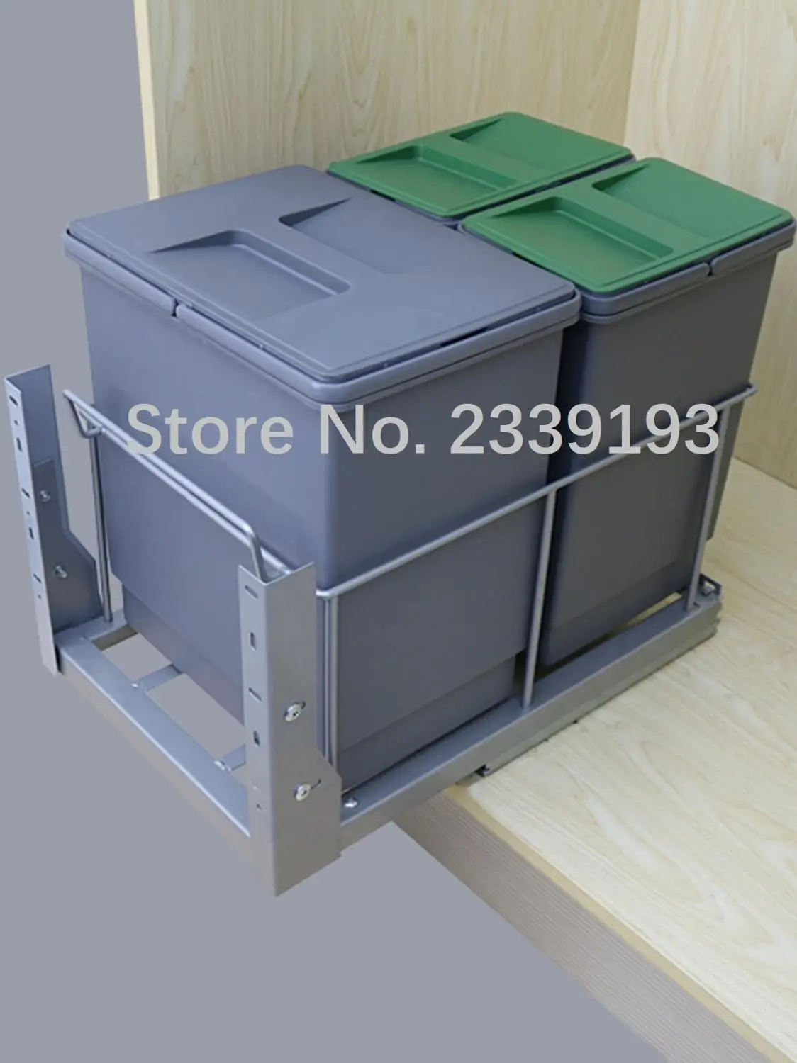 Kitchen Hidden Built-in Height Shallow Narrow Garbage Sorting Sundries Bucket (with lid) Pulling