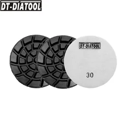 DT-DIATOOL 3 pezzi/pk grane #30 tamponi per lucidatura in calcestruzzo diamantato con legante in resina pavimenti con supporto in Nylon rinnovare dischi abrasivi Dia 100mm/4