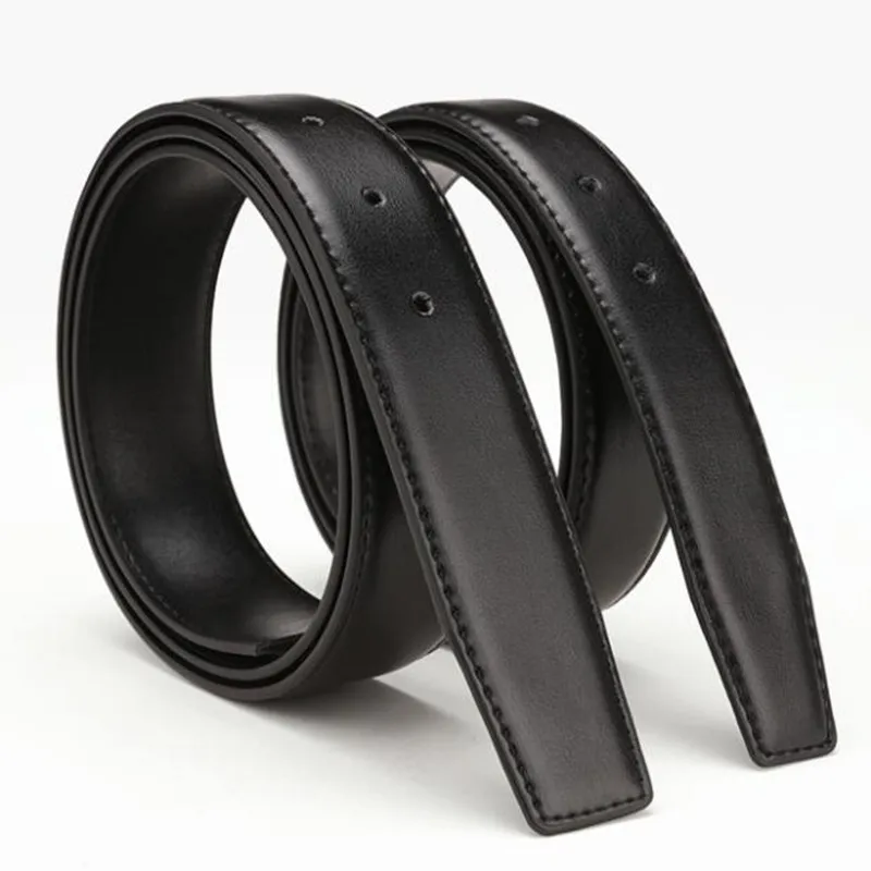 New Men and Women Buttonless Leather Belt No Head Male Buckle Real Belt 2.4cm 2.8cm 3.0cm 3.2cm 3.5cm 3.8cm Western Belts