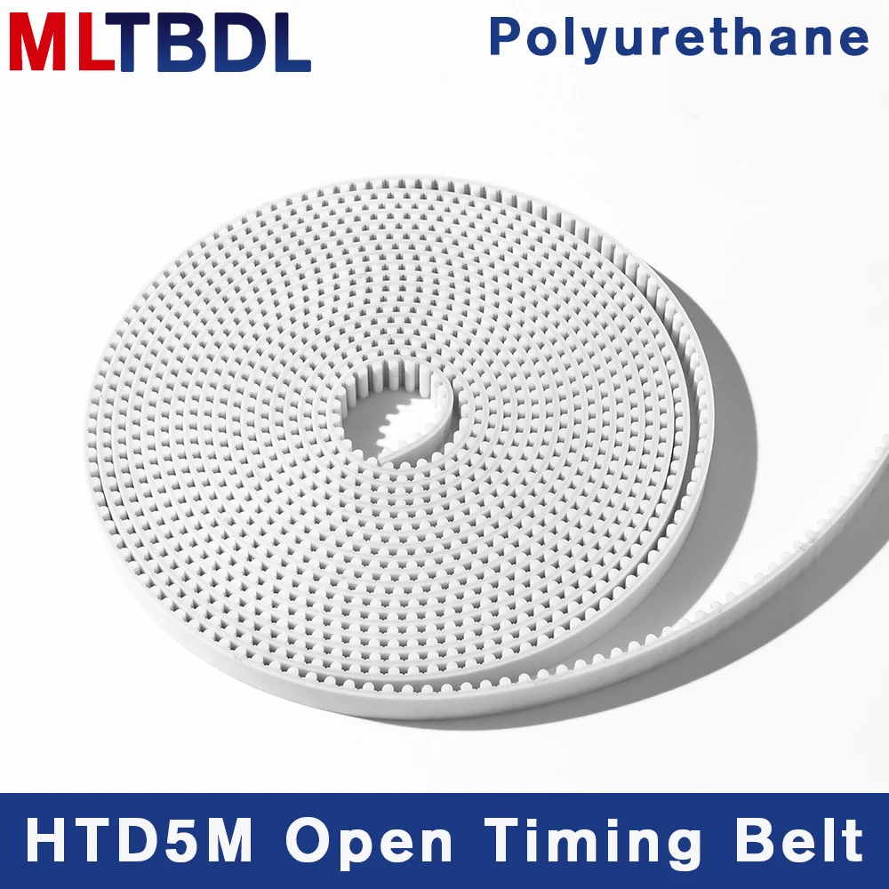 2/5meters HTD5M timing belt Width 15 20 30 40mm Color White Black PU Polyurethane with steel core HTD 5M open Synchronous pulley