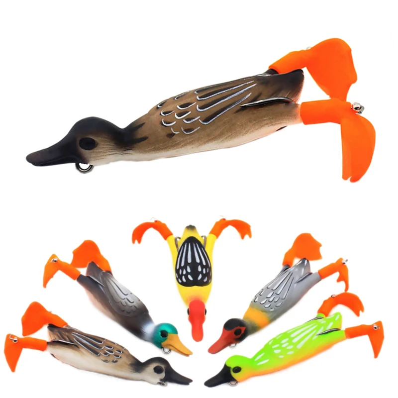 1 PCS Duck Fishing Lure Propeller Flipper 9.5cm 12g Top Water Wobbler Isca Artificial Bait Soft Swimbait Snakehead For Fishing