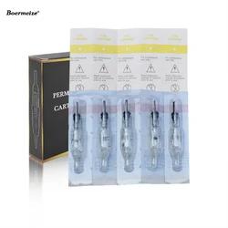 Aguja de cartucho desechable para tatuaje, agujas esterilizadas para maquillaje permanente, puntas para cejas y labios, 1RL0.25mm, 20 piezas