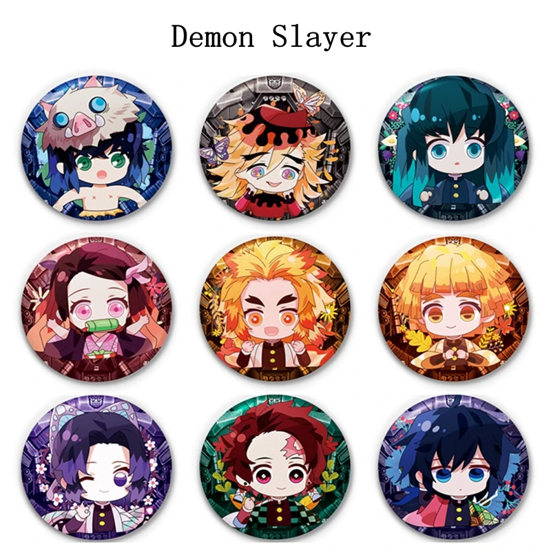 Insignia de Anime Demon Slayer para niños, broche decorativo de PVC con icono de Kamamon, Nidouzi, mi esposa, Zenyi