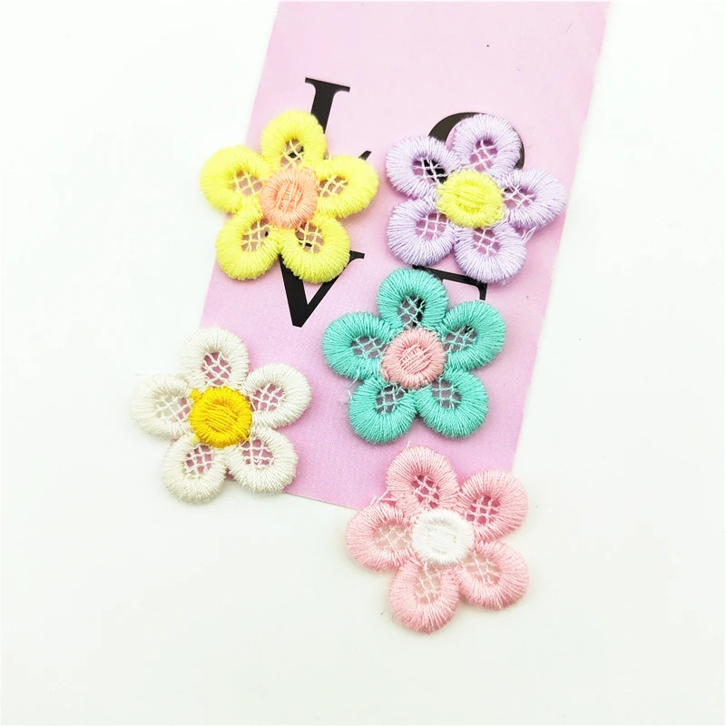 36 Stück/Los 2,8 cm DIY bestickte Blumenapplikationen, Haarspangen-Accessoires für Kinder, Geschenkdekoration, Aufnäher – Detail 10