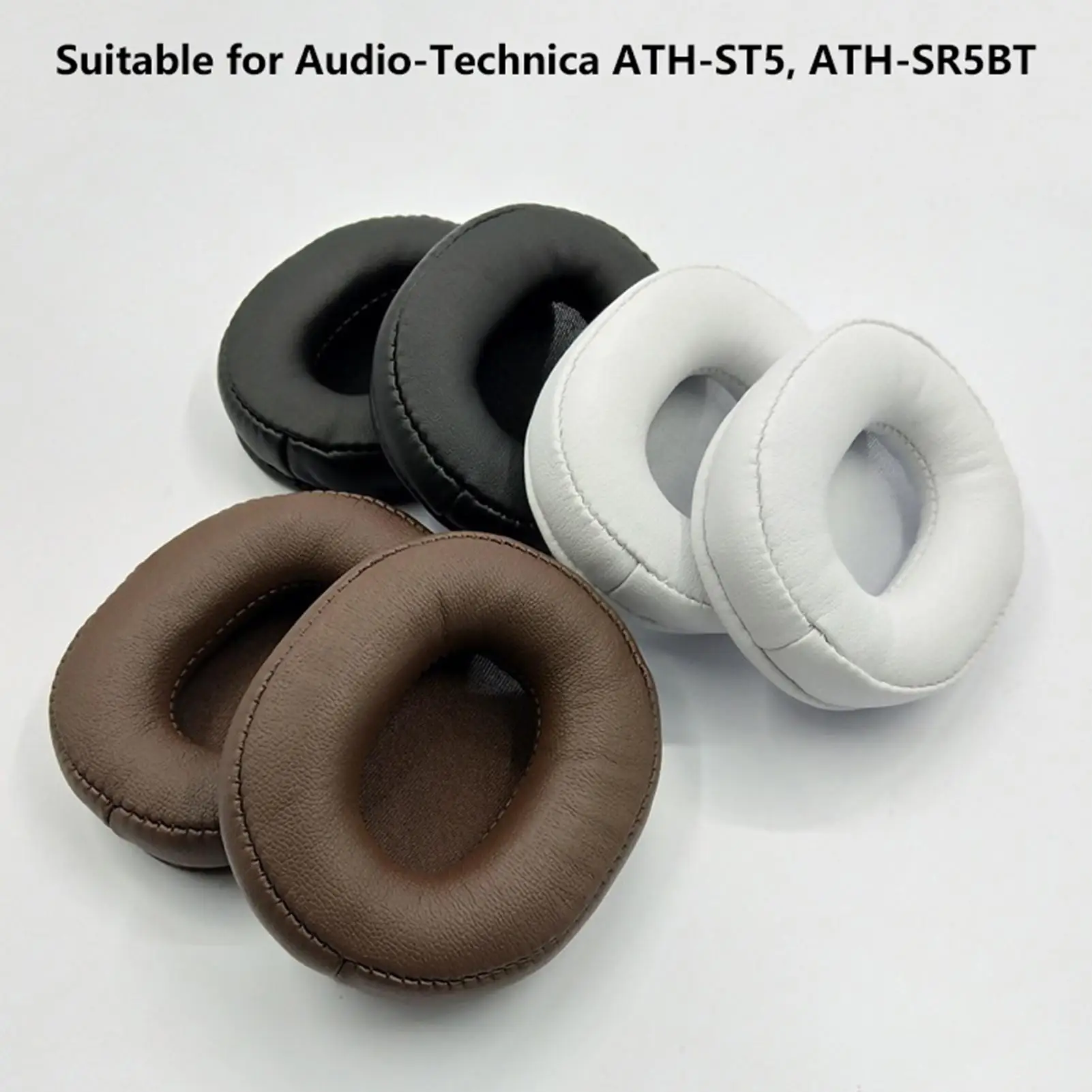1 para Faux skórzane wkładki do uszu dla Audio Technica ATH-SR5 ATH-SR5BT wymiana nauszniki Pad słuchawki nauszniki z pałąkiem na głowę