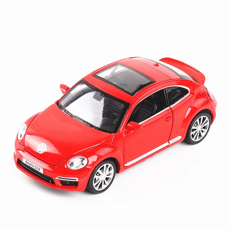 Car Model for Volkswagen Beetle GSR 1:32 Pull Back Acousto-optic Alloy Discast Street Metal Business Cars Model Children Toy