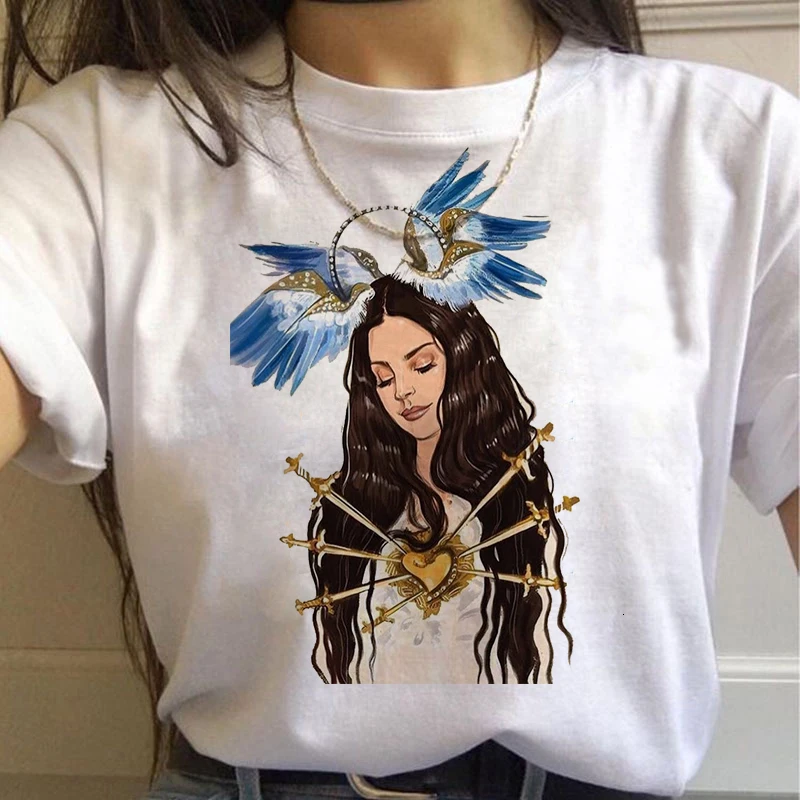 90s Graphic Aesthetic Tshirt Korean Style Top Tees Female Lana Del Rey Harajuku Ullzang T Shirt Women Funny Print Fans T-shirt