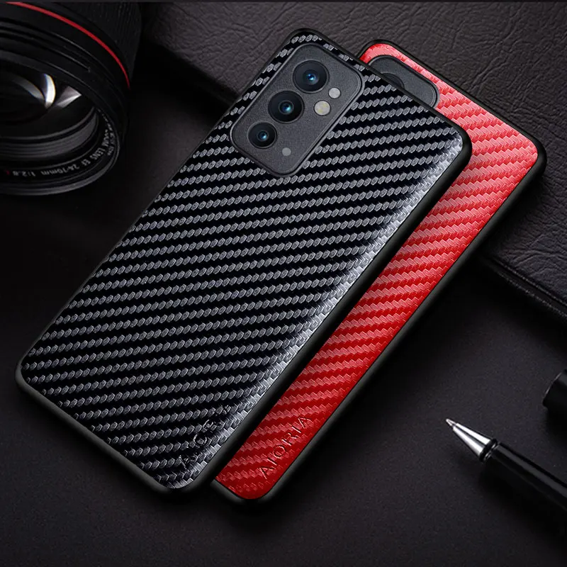 Carbon Fibre texture Phone Case for Oneplus 9RT 9R 5G Fashion Design Soft Back Cover Coque for Oneplus 9RT 5G Case