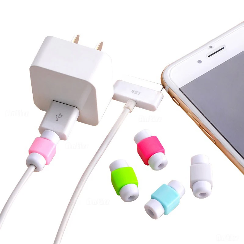 Silicone USB Cable Protector Earphone Wire Cord Protection Cover Data Charger line Protective Sleeve For Apple iphone Samsung