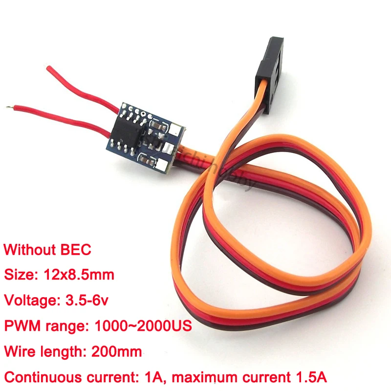 Micro 1A RC ESC DIY 5V DC Brushed Motor Speed Controller Motor Reducer Micro Motor Drive Module Two Wire Brush Controller ESC