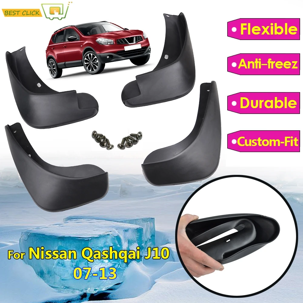 Car Mud Flaps For Nissan Qashqai / +2 / Dualis 2007-2013 J10 Splash Guards Mud Flap Mudguards Fender 2008 2009 2010 2011 2012