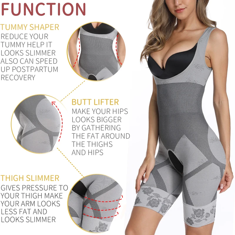 Body Shapewear Full Body Shaper Nahtlose Bambus Korsett Taille Trainer Frauen Abnehmen Mantel Bauch Shapers Bauch Schlank Tops