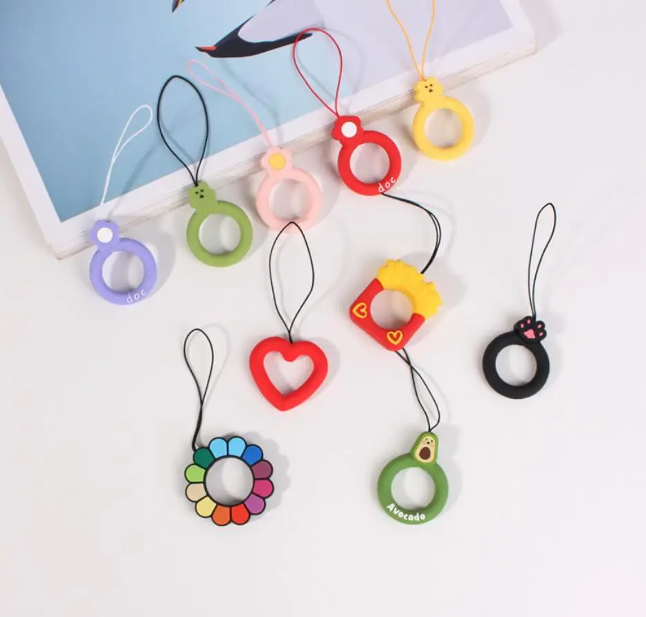 10 pz/lotto ciondolo chiave ad anello carino cartone animato stile casuale per iPhone Mobile Airpods 1 2 3 pro custodia morbida per auricolari custodia Bluetooth