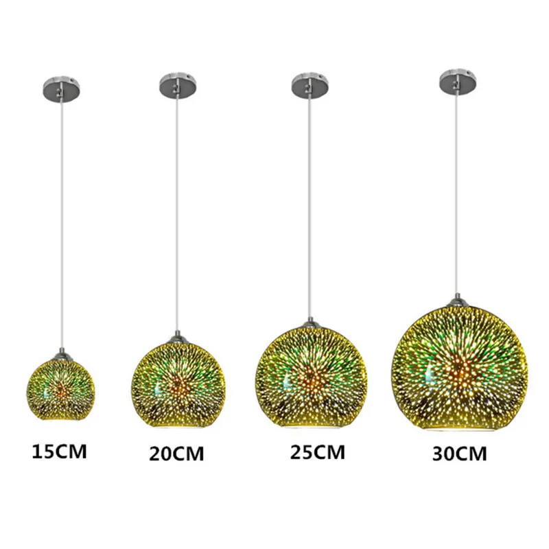Modern Mirror Glass Pendant Lights Colorful 3D Glass Lamp Kitchen Hanging Lamps Minimalist Bar Coffee Dining Room Lights Fixture