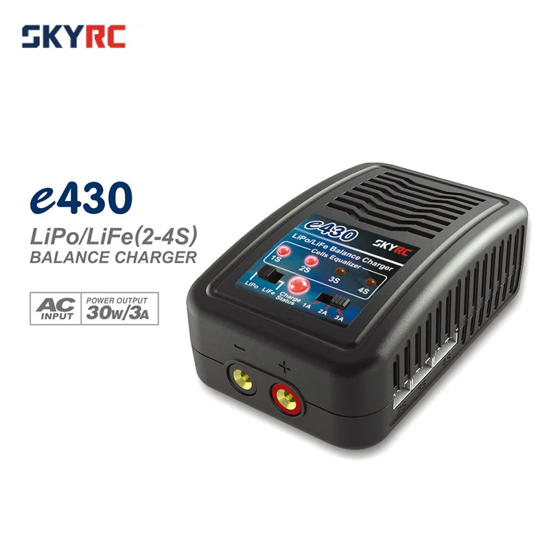 

SKYRC E430 30W 3A Charger AC100-240V 2-4 Cells 200mA For RC Car Drone Boat Lipo LiFe Balance Battery Charger