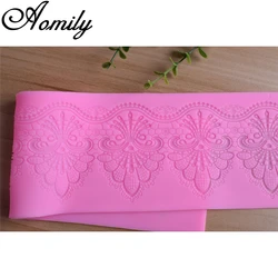 Amoliy 39.8cm European-style pattern Cake Mat Fondant Cake Border Decorating Silicone MoldChocolate Candy Mold Resin Clay Mould