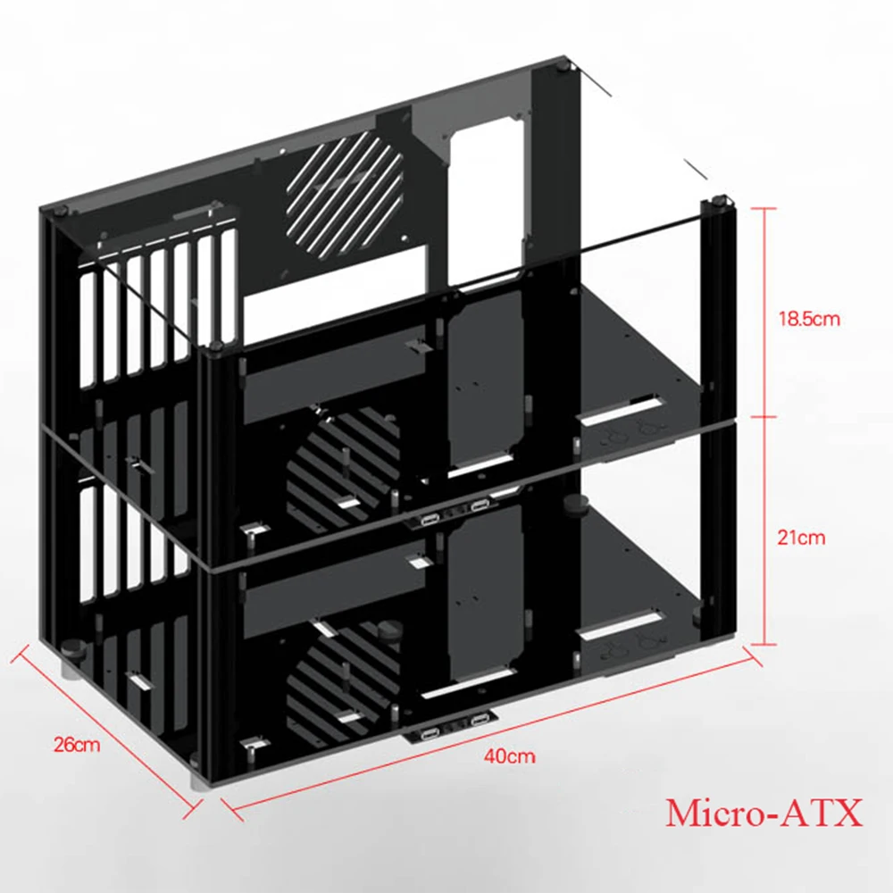 DIY Acrylic MATX Computer Case Kits Open Full Transparent Desktop Gaming Cases Unlimited Layout Accessories image 4