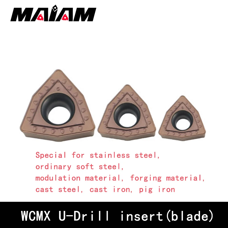 High quality WC type WCMX WCMX030208 WCMX040208 WCMX050308 WCMX06T308 WCMX080412 U-drill inserts for stainless steel / Aluminum