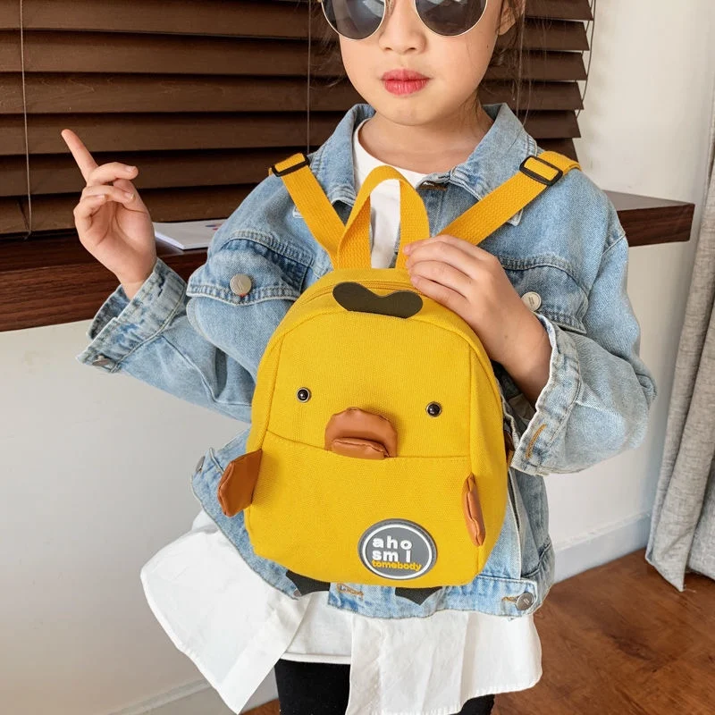 Baby Kid School Backpack 3D Duck School Bags Cartoon Cute Canvas Children Bag Kindergarten Primary School Bag Kids Backpack