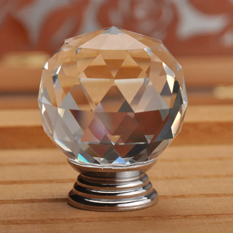 30mm Round K9 Crystal Handles Cabinet Door Drawer Glass Handle Wardrobe Pulls and furniture knob Handles and pulls for cabinets