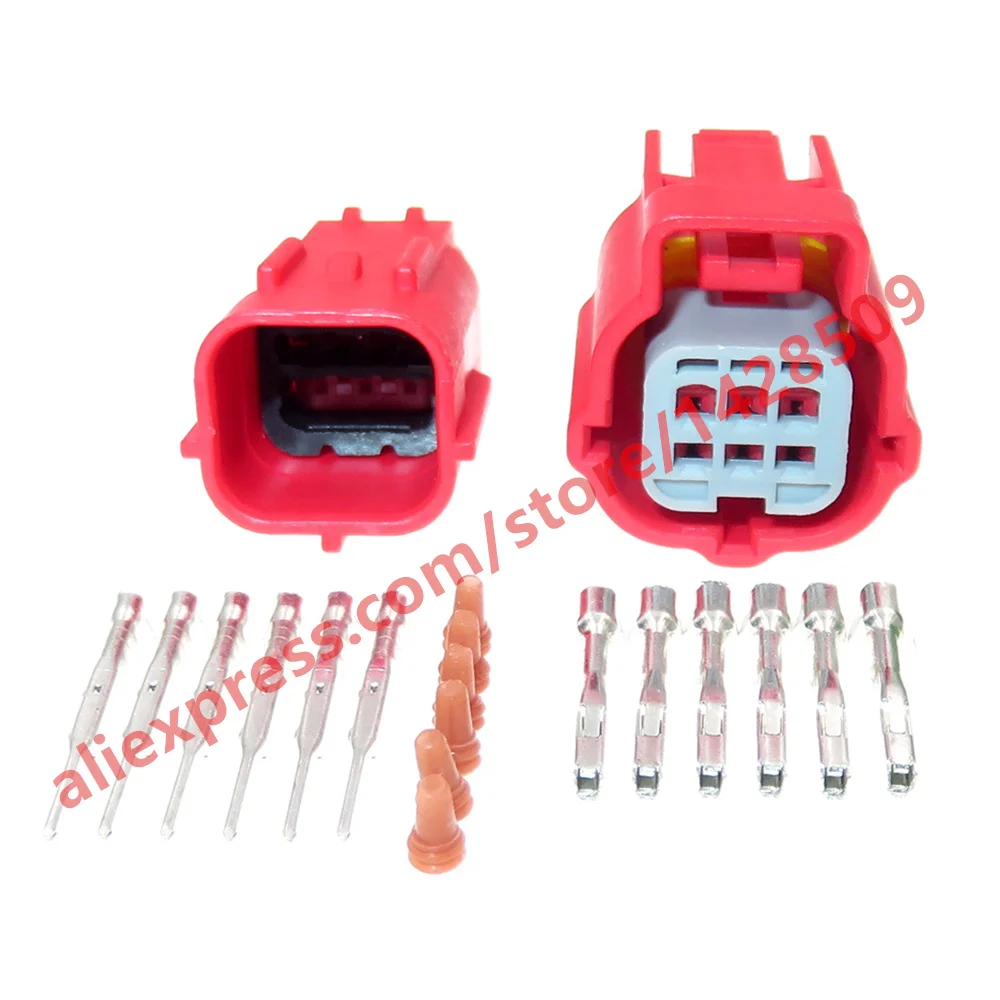 1 Set 6 Pin  MWTRB-06-1A-R MWTPB-06-1A-R Interface Docking Connector Red Auto Plastic Housing Waterproof Wiring Socket