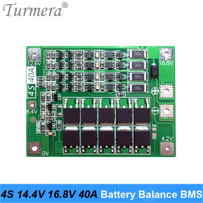 Turmera 2S 3S 4S 5S 6S 10S 15A 20A 40A tablica ochronna BMS ze zrównoważonym dla 8.4V 12V 14.4V 18V 25V 36V śrubokręt użycie baterii