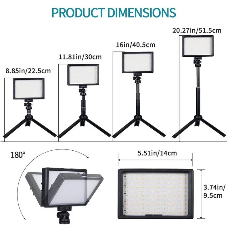 Soonpho P70 Led Light 2 PCS With Tripod For Photography Photo Studio 5600K 5 pcs Color Film Led lamp Portable Video Lighting