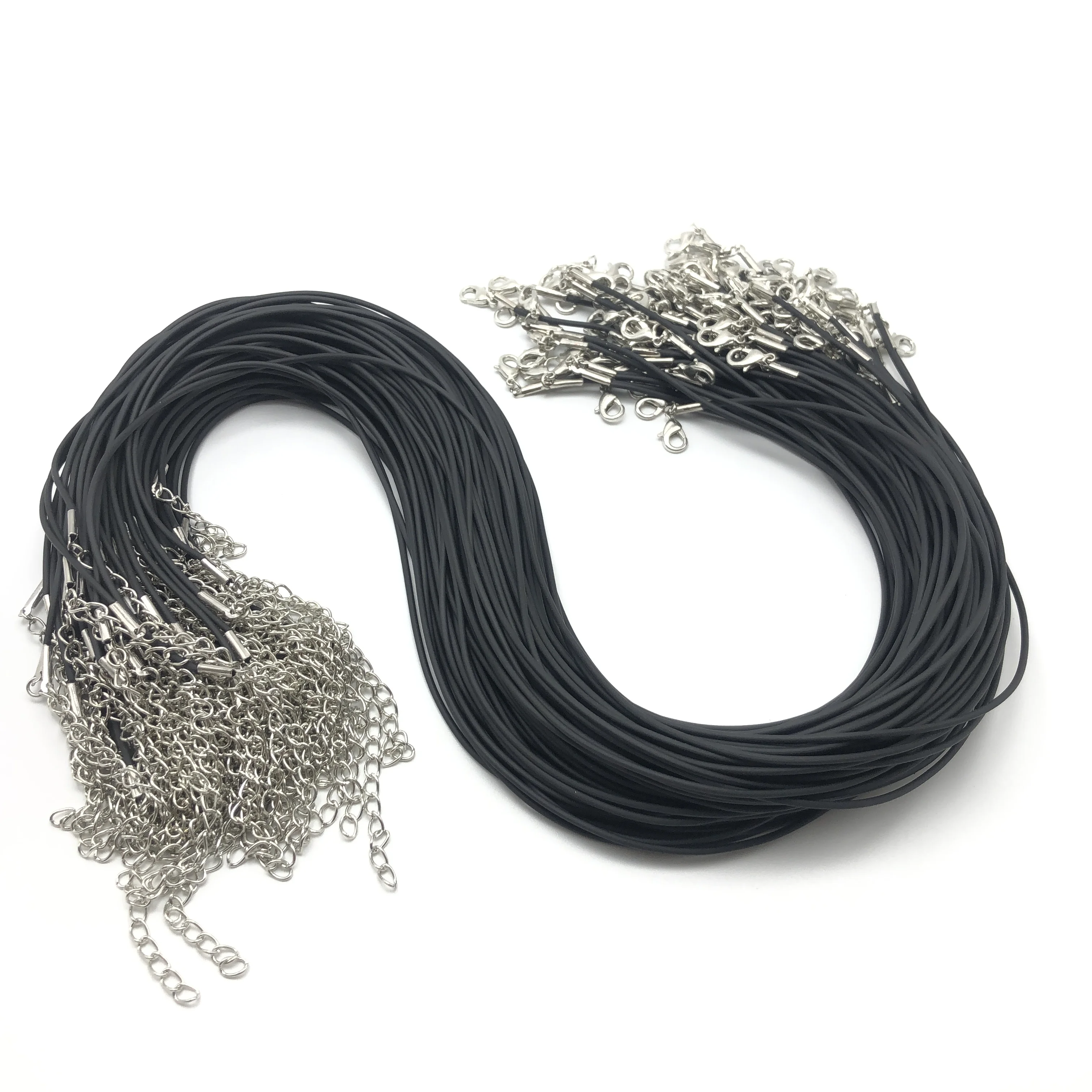 JunKang 10pcs black charm real cowhide rope jewelry making handmade DIY necklace material men and women gifts