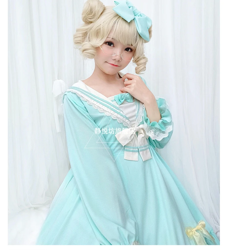 Palace princess sweet lolita dress retro elegante falbala vita alta abito vittoriano kawaii girl gothic lolita op loli cosplay