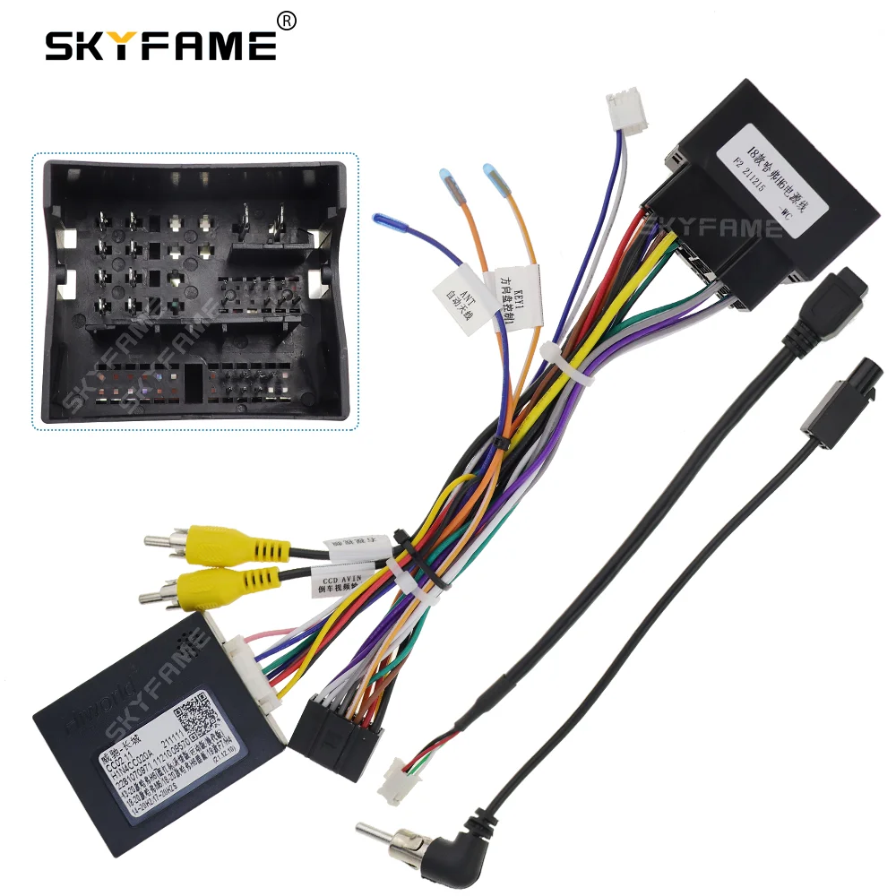 

SKYFAME Car 16Pin Stereo Wiring Harness Power Cable With Canbus Box Decoder For Great Wall Haval H4 H6 M6 F7 H2 H2S Coupe