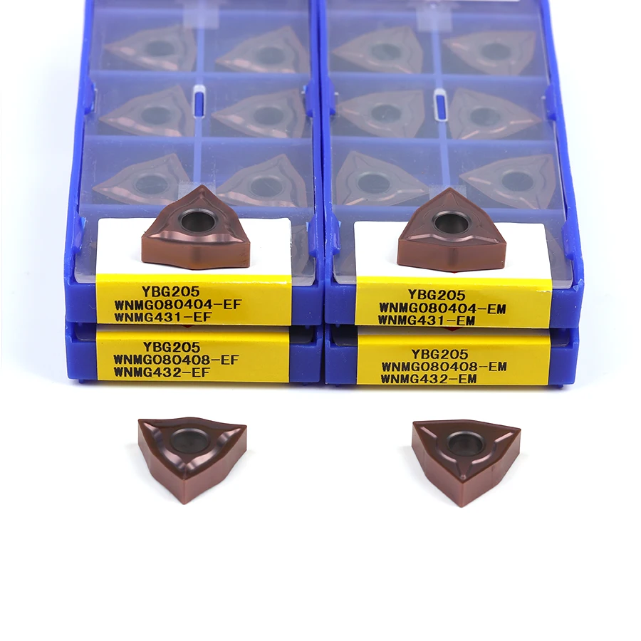 WNMG080404-EF-EF EM WNMG080404-EM YBG205 inserti in metallo duro tornio per metallo CNC utensili per tornitura esterna lame da taglio