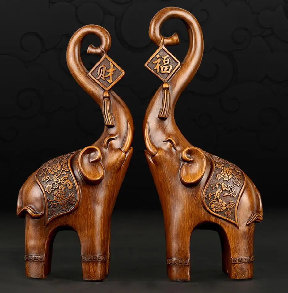 

Fortune elephant furnishing a pair of modern simple household TV cabinet decoration objects decoration works of art