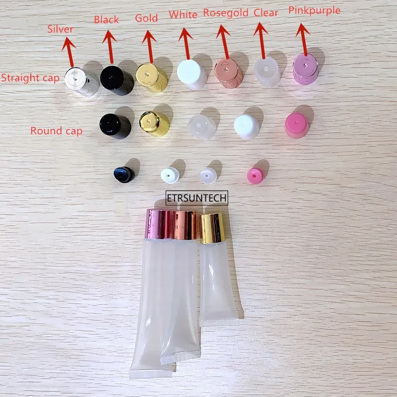 50pcs 5ml 10ml 15ml 20ml Empty Lipstick Tube Lip Balm Soft Makeup Squeeze Sub-bottling,Clear Plastic Lip Gloss Container F606