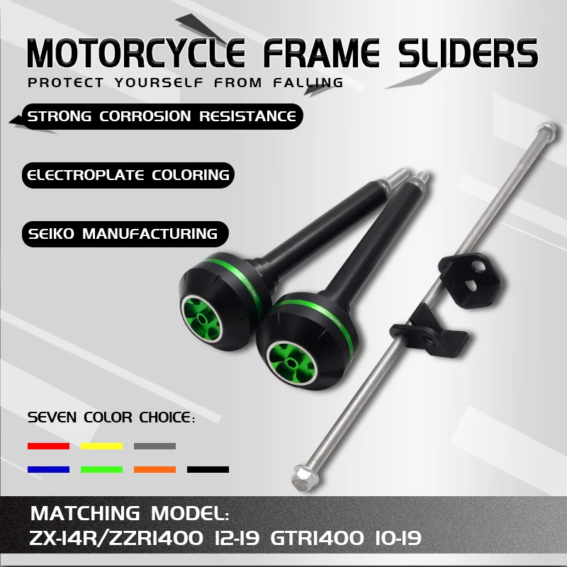 

Мотоцикл CNC алюминиевая защита от падения рамка Ползунки Краш протектор для Kawasaki ZZR1400 ZZR 1400 ZX-14R ZX14R 2017 2018
